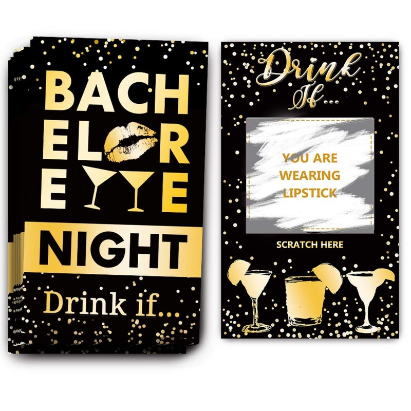 ukebobo Bachelorette Party Drinking Games Drink If Games Scratch Off Cards Perfect for Night Out Activity,Bridal Showers,Bridal Parties,Wedding Showers,Engagement and Birthday-40 Sheets - Image 1